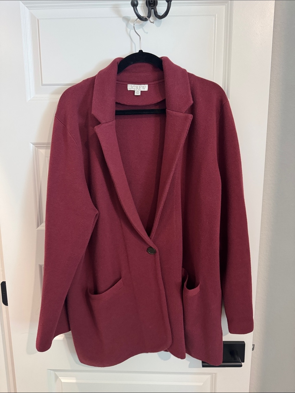 J. Crew Women's Wine Sweater Single-Button Blazer